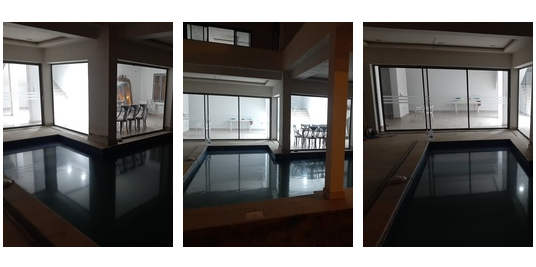 Garnissage au bord d'une piscine